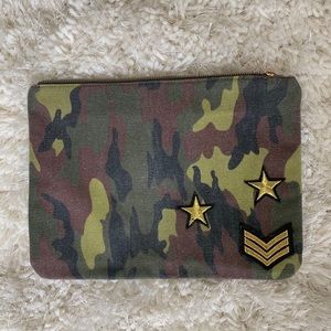 ZARA CAMOUFLAGE CLUTCH WITH PATCHES